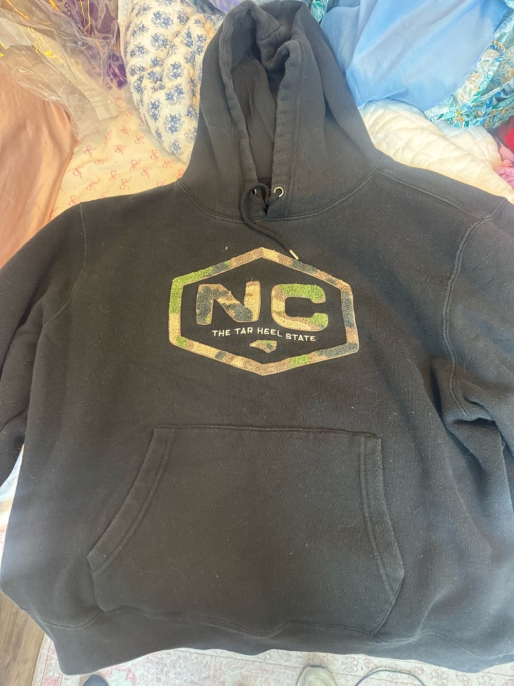 State of Mind Black Hoodie with Green Accent NC Logo